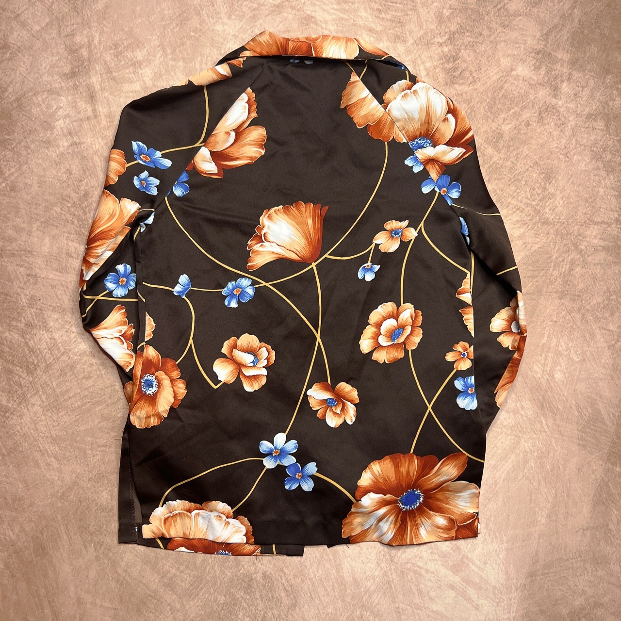 Vintage 70s Pykettes Floral Polyester Shirt Blouse Multicolor Retro Disco Boho