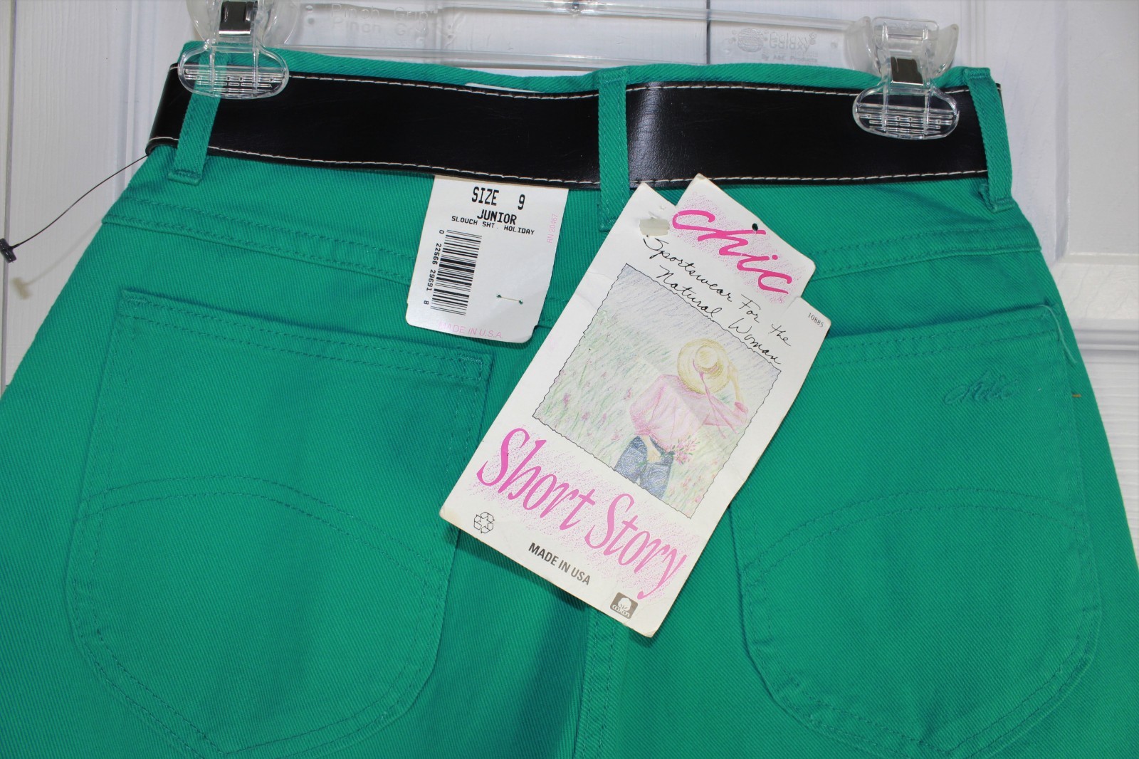 Vtg Womens CHIC 1990s green High waist denim shorts NWT NOS MOM 9 Juniors Y2K