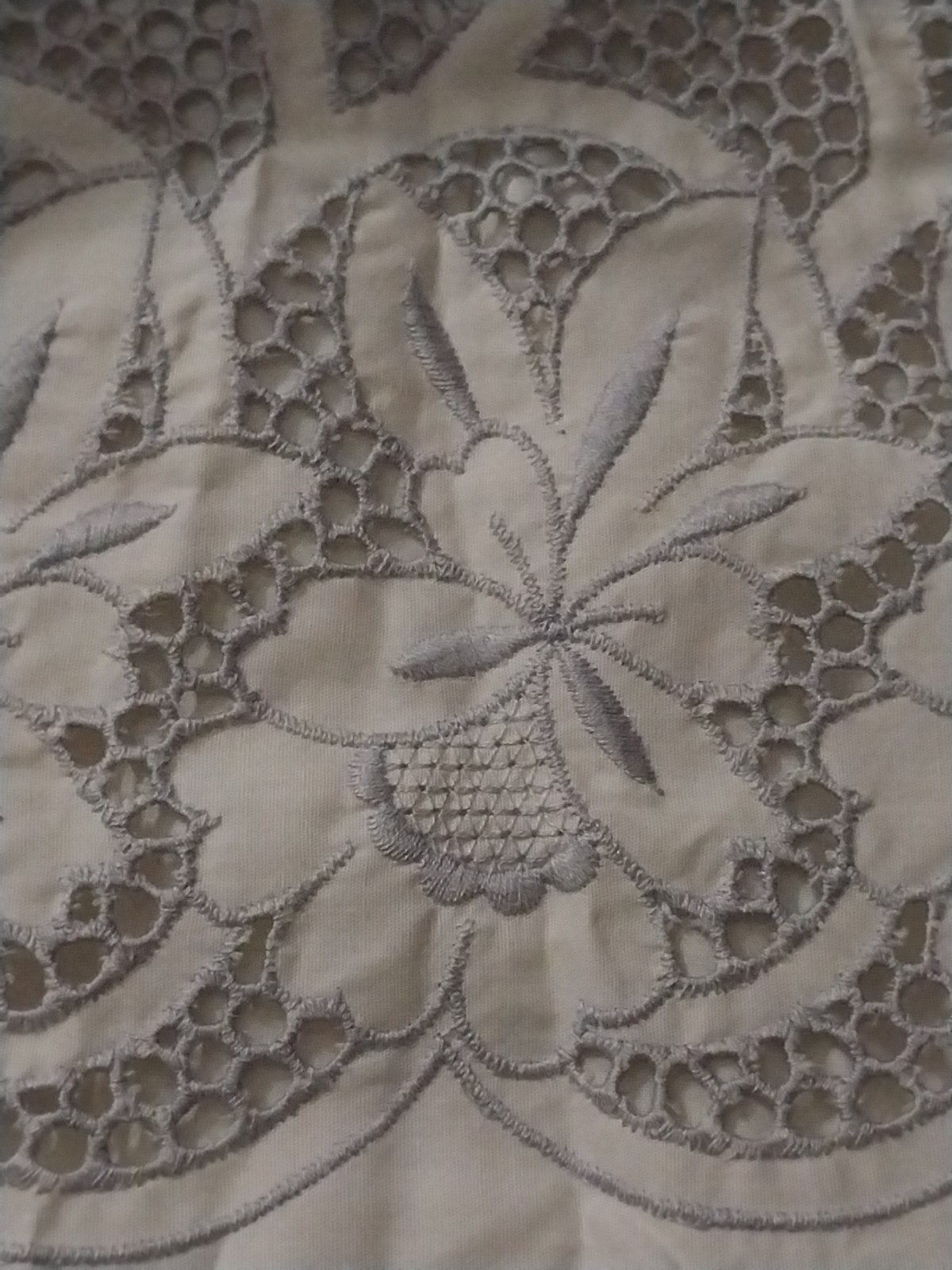 VTG 50’S LINEN LACE DOILY CUTWORK ROCKABILLY HOUSEWIFE FARMHOUSE COQUETTE DRESS