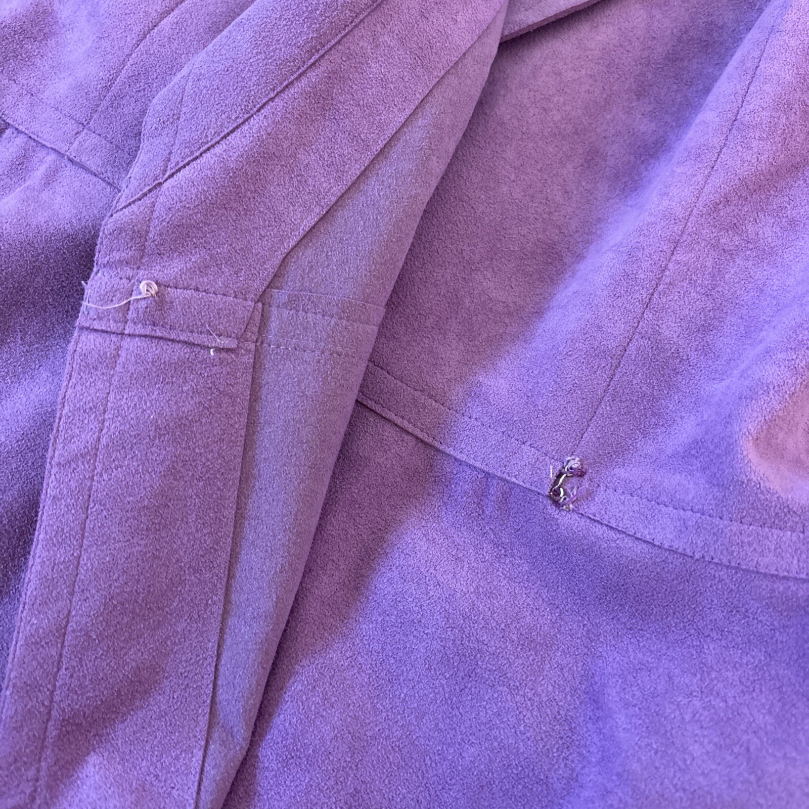 Vintage 70’s Mollie Parnis Purple Ultra Suede Trench Coat S/M