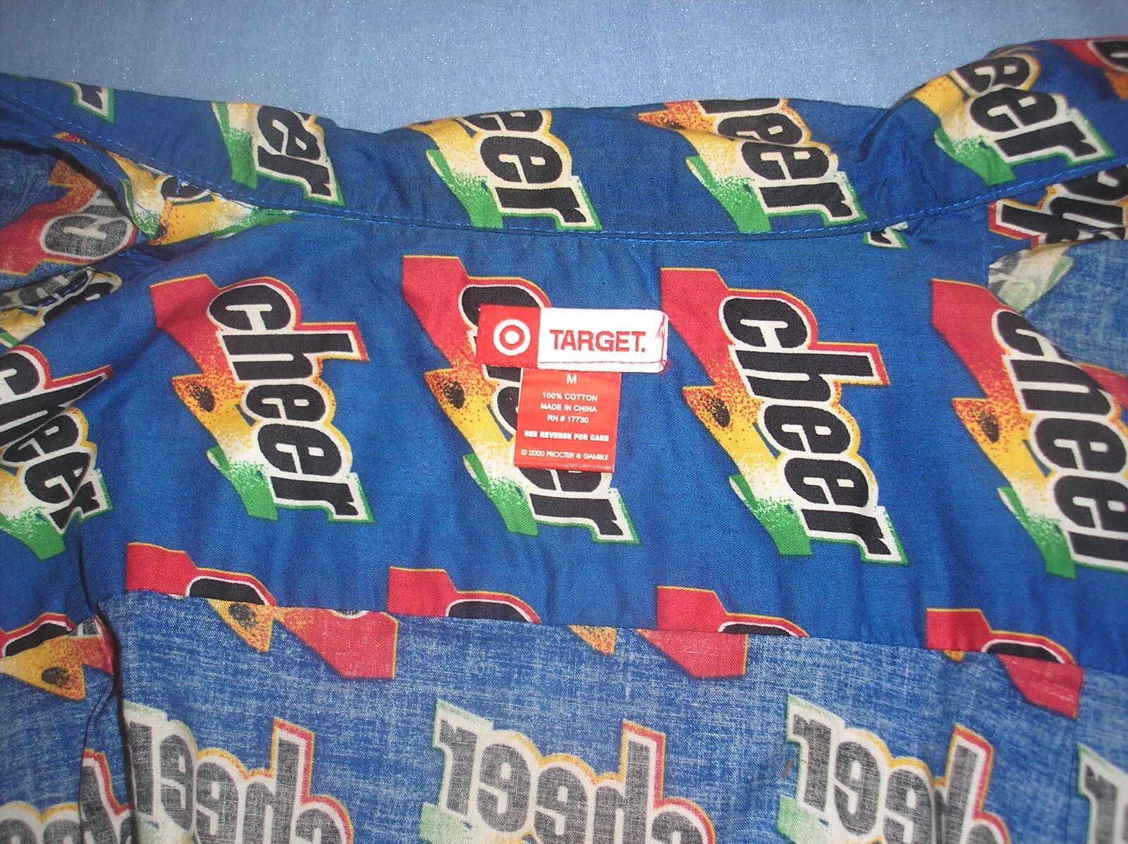 Vintage Cheer Detergent Target Pop Art Woman’s Size Med Short Sleeve Shirt