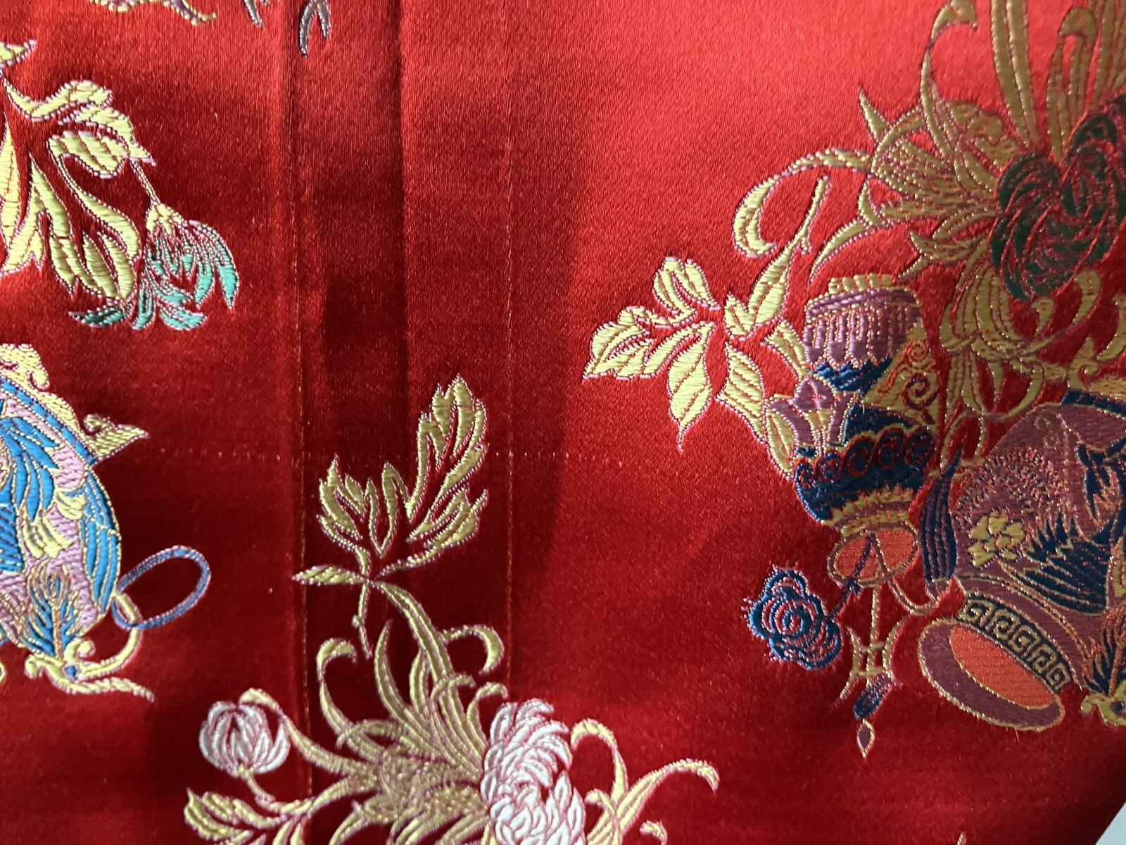 Vintage ’80s/’90s Asian-Inspired Red Brocade Button Up Vest Women’s Medium READ