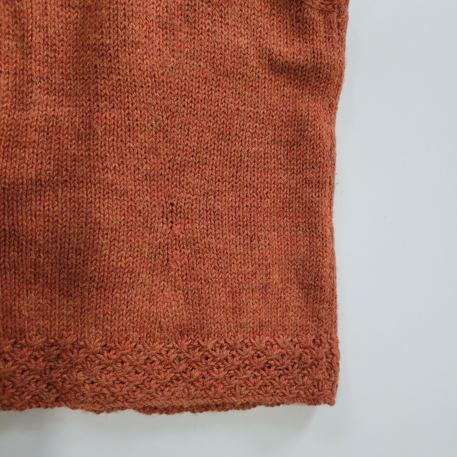 Vintage Vest Open Front Knit Sweater Cable Detail Rust Brown Boho Earthy