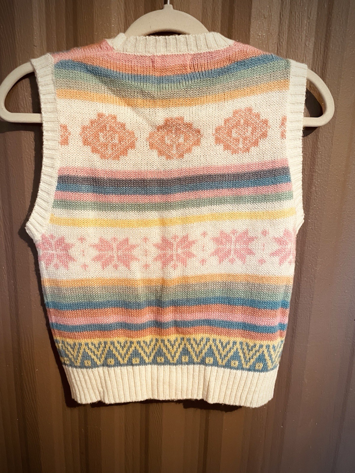RARE 70s VTG Betsey Johnson Michael Milea Sweater Vest Pastel Kawaii S/M