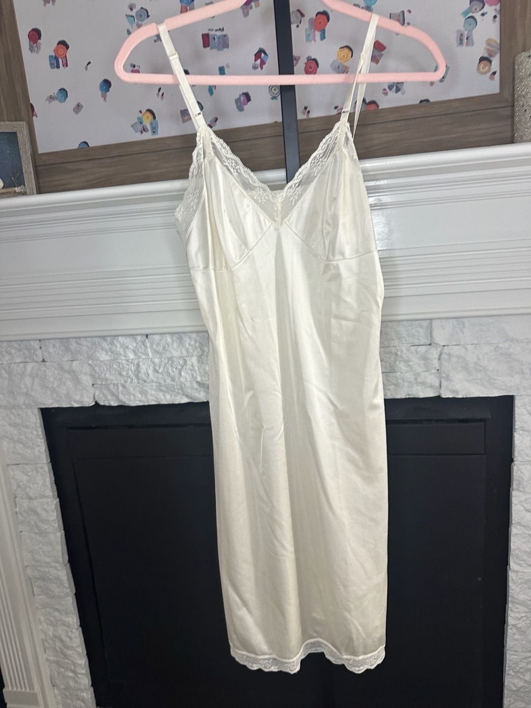 Vintage Vanity Fair Antron III Lace-Trim Slip Dress Size 34