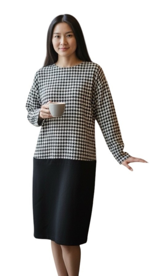 Women’s 90’s Vintage Jessica Howard by Mitchell Rodbell Houndstooth Dress Size 8