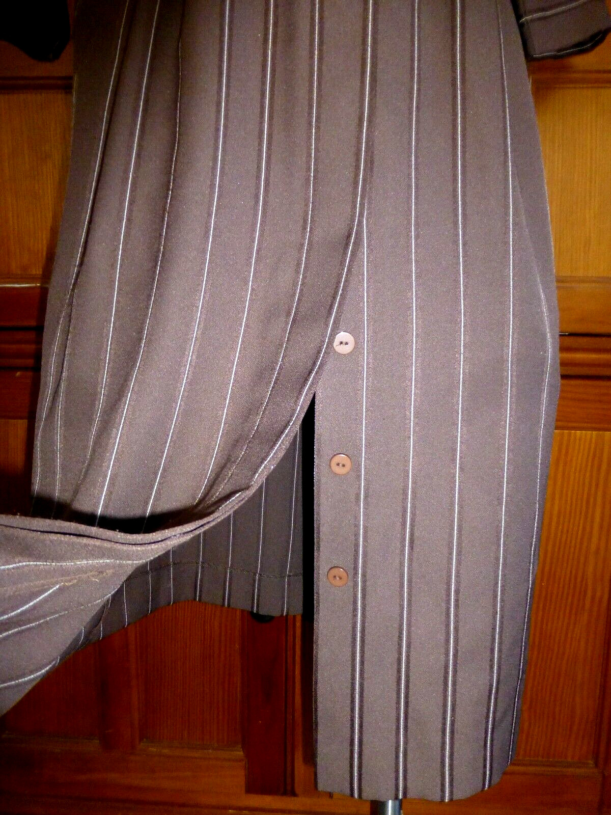 VTG 70s LESLIE FAY Stripe Dolman Slv Secretary Cocktail Belted Shirt DRESS M