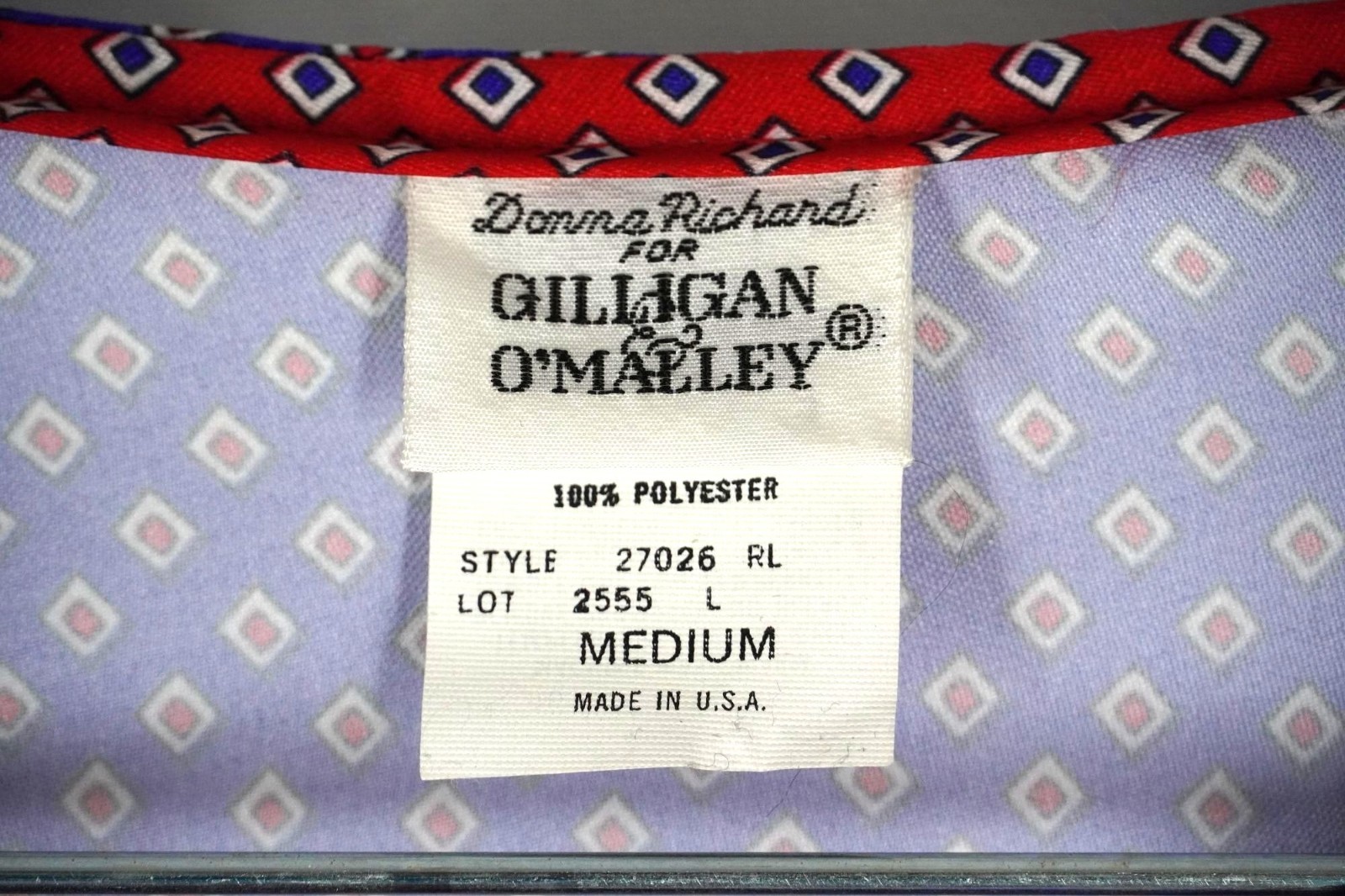 Vintage 80s Donna Richard for Gilligan O’Malley Silky Geometric Print Pajama Set