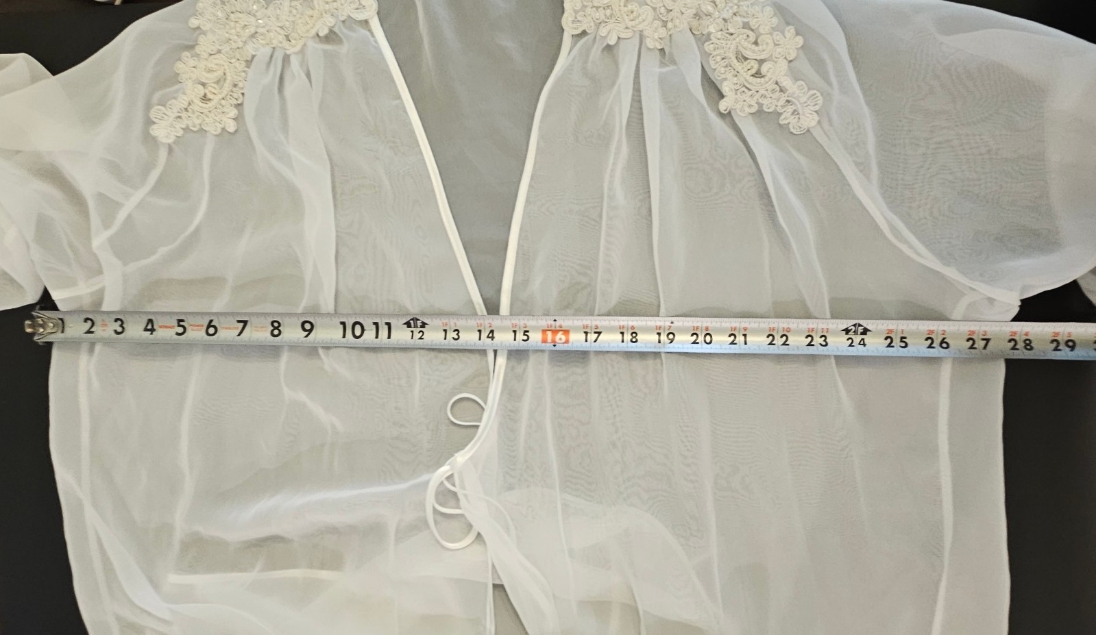 Vintage Intimo Amore White Beaded Satin Bridal Nightgown Sz XL & Sheer Robe Sz L