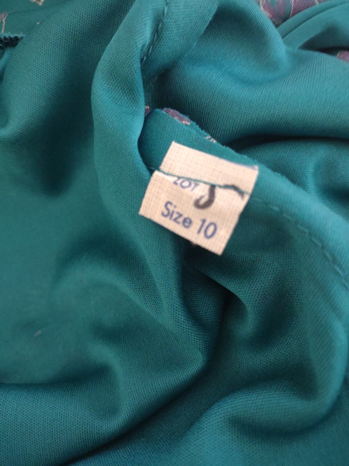Vintage 70’S Ms. Sugar Teal & Purple Floral Two Piece Outfit Mrs. Roper Look