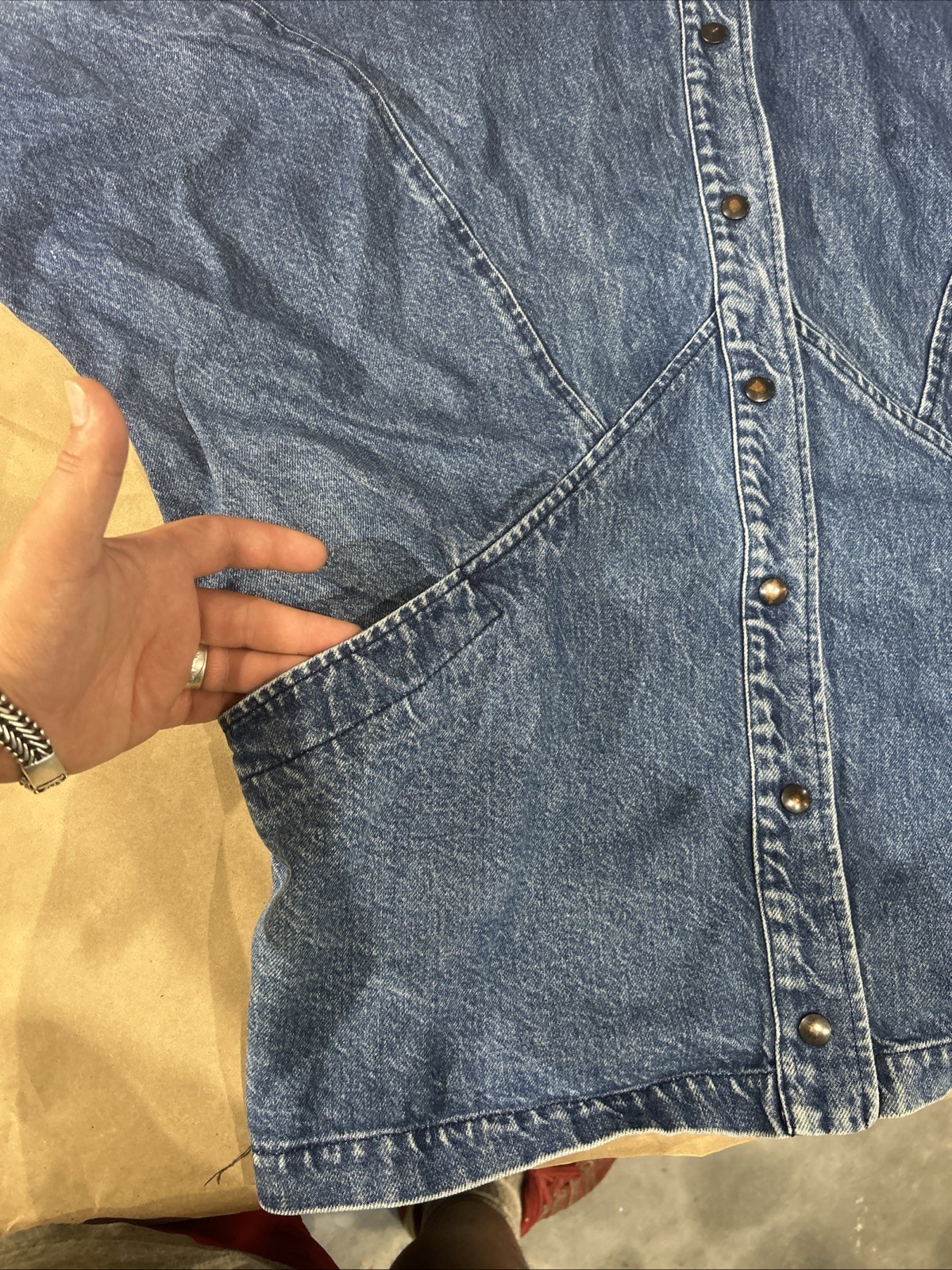 Vintage 1980’s Retro Learsi Denim Oversized Blue Jean Jacket Women’s Size 18 1/2