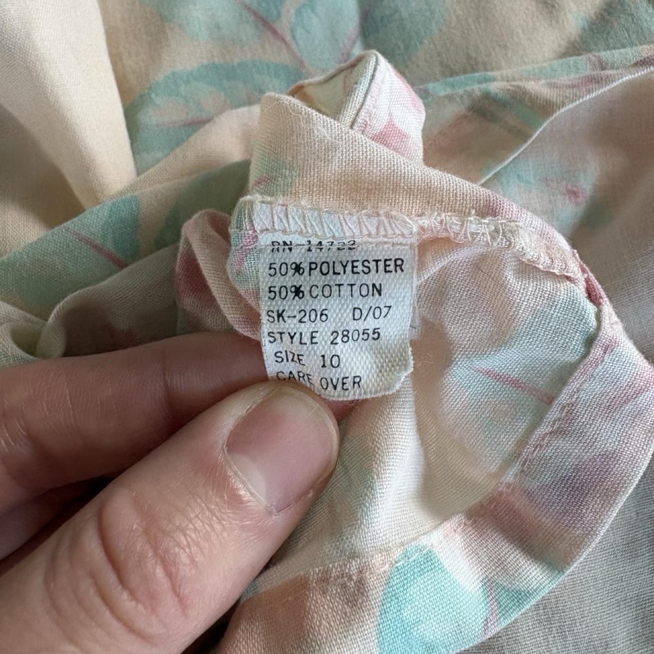Vintage Cottagecore Floral Blouse Sz 10 80’s Feminine Soft Pink And Blue Buttons