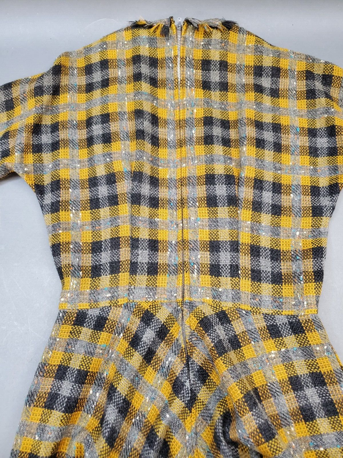Vintage John Wanamaker Swing Dress, Early 60s, Wool Boucle. Small.