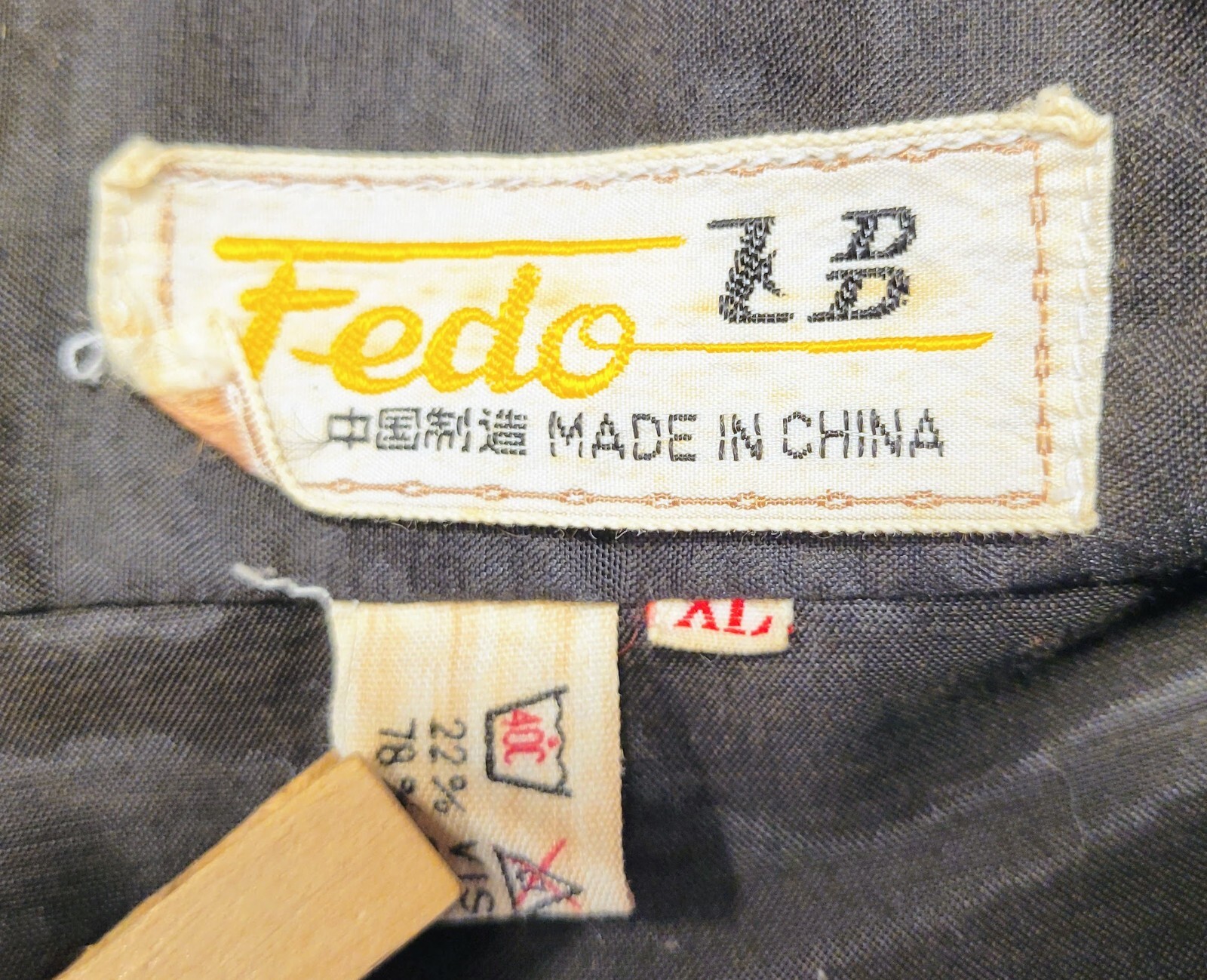 OOAK! VINTAGE FEDO KIMONO ROBE Black w/Multicolor Embroidery ASIAN Chinese