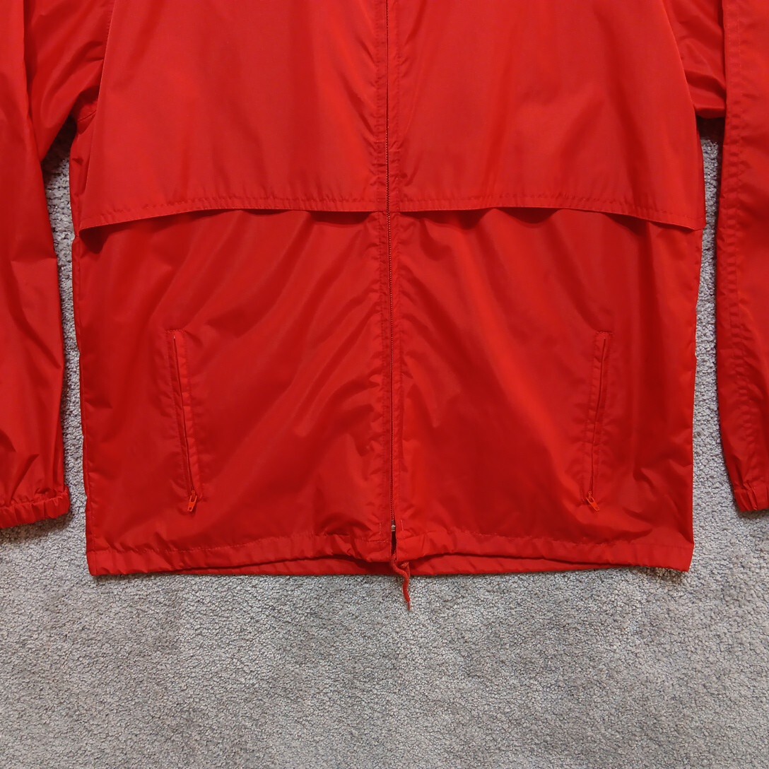 Vtg Woolrich Anorak Jacket Women’s M Red Full Zip Fold Away Hood Y2K Retro 80s