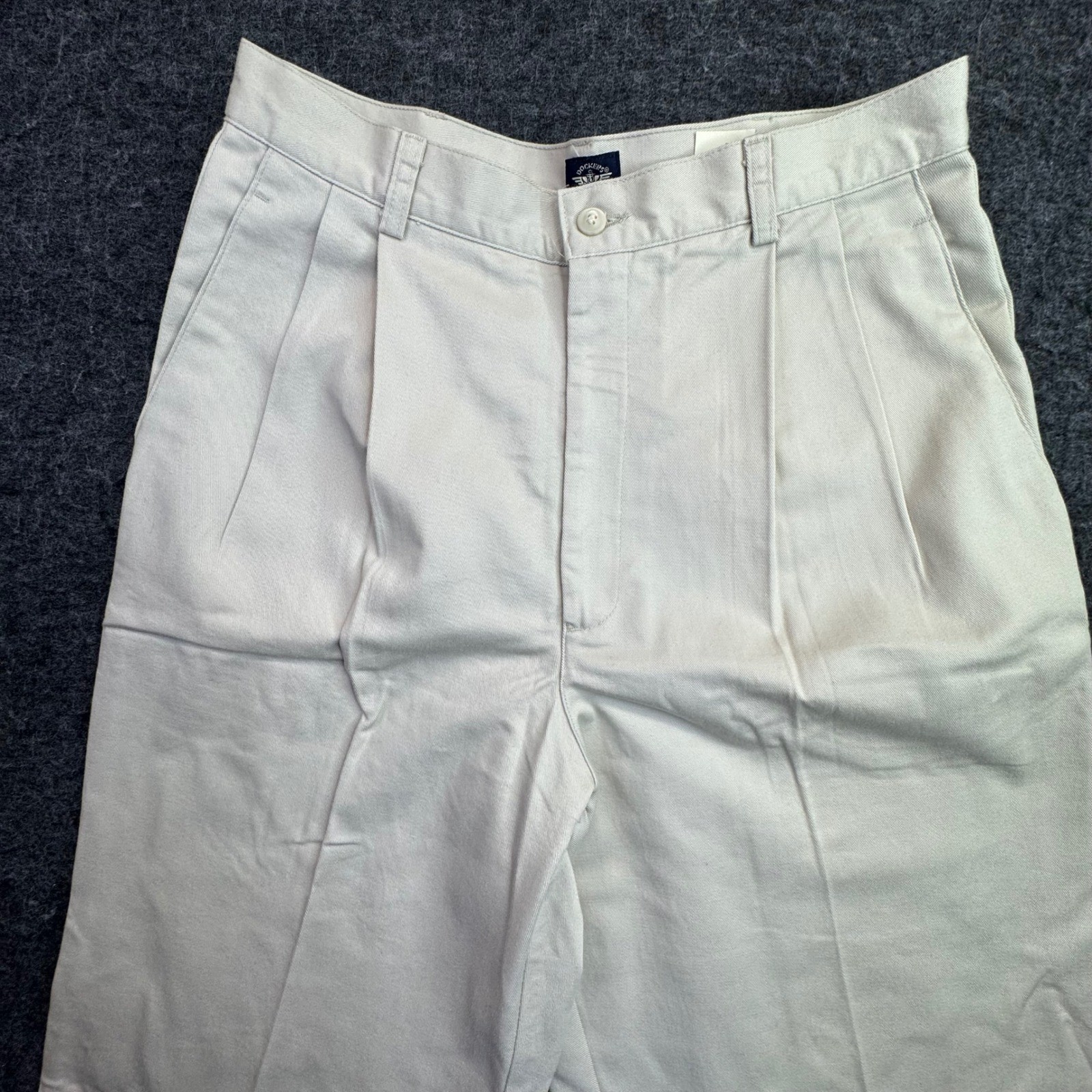 Vintage Womens Dockers Classic Khakis Pants 12×31 Beige Pleated Tapered Chinos