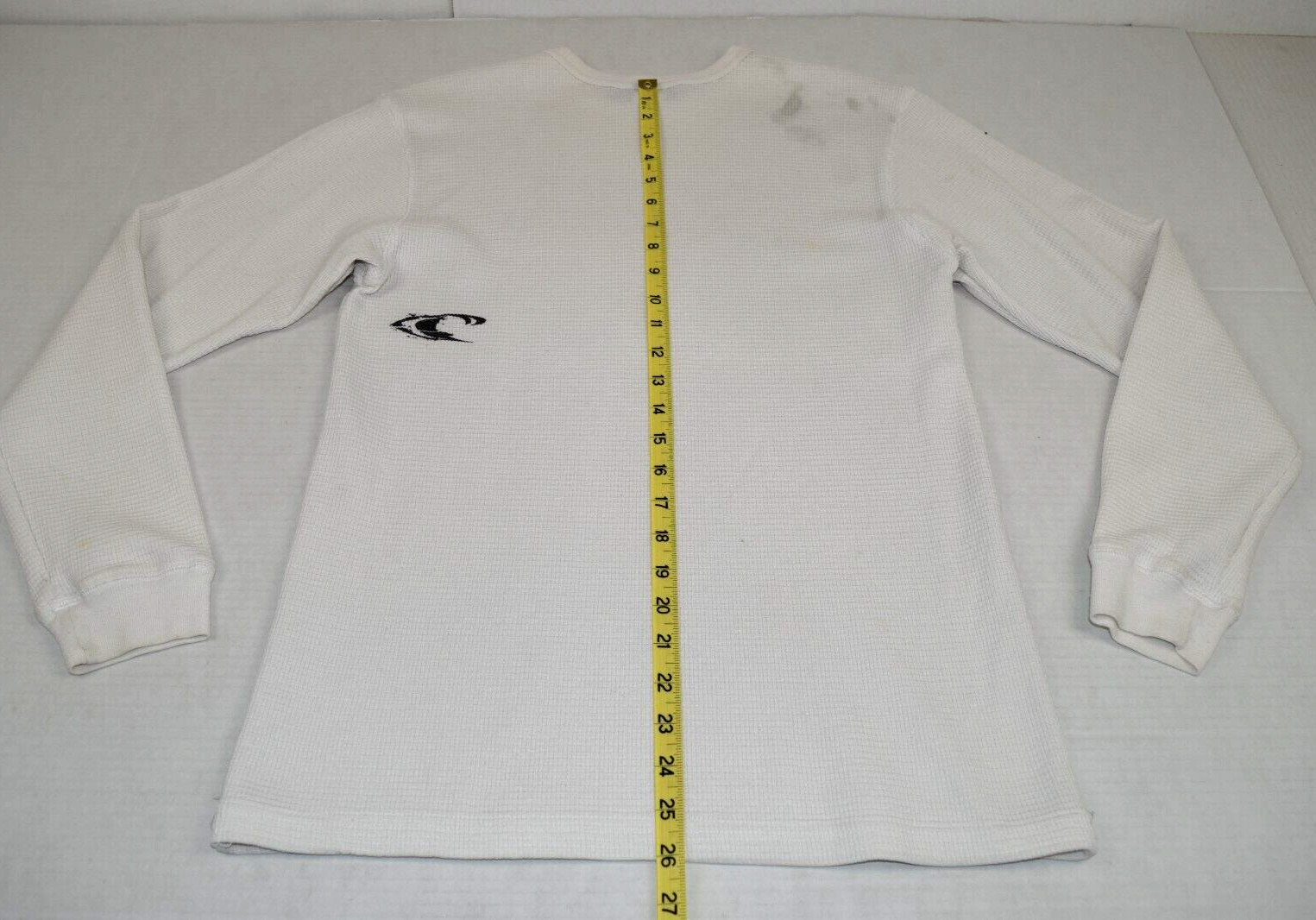 Vintage Thermal Shirt O’Neill Size L 90s White Waffle Weave Surf Wear Made USA