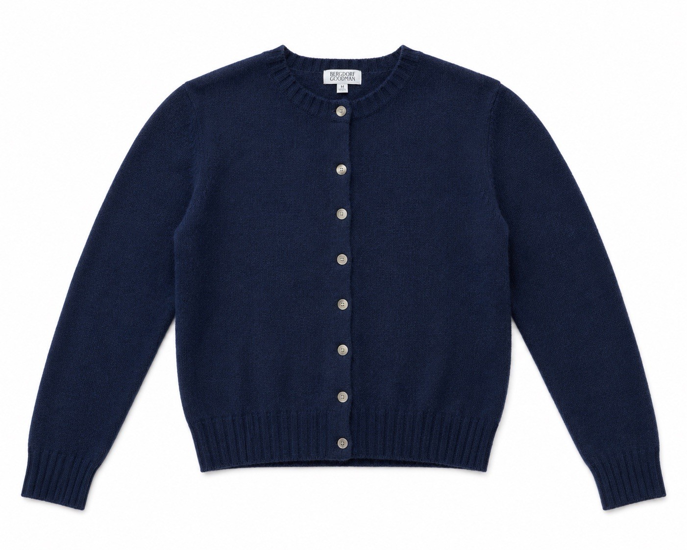 Classic Vintage Shetland Wool Navy Blue Preppy Cardigan Sweater M S