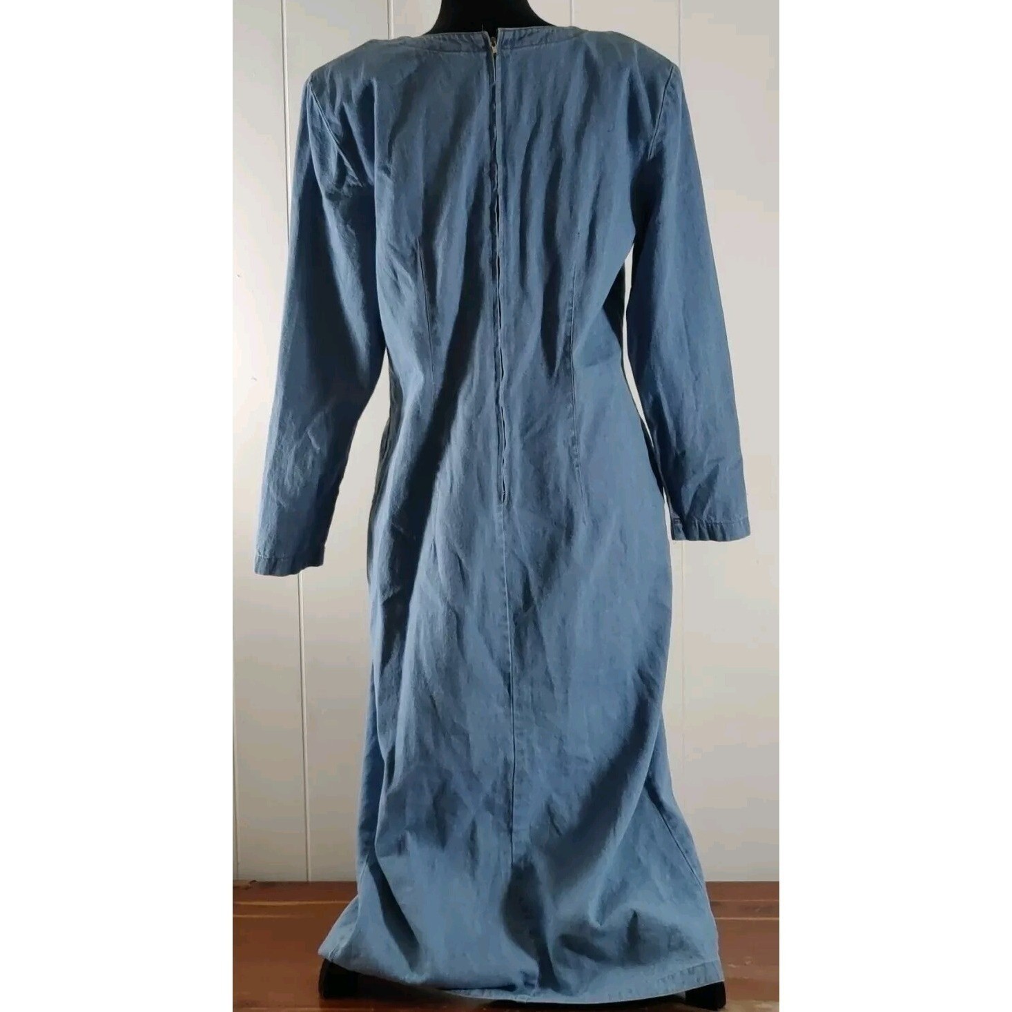 Y2K 90s Vintage MHM Melissa Harper Modest Prairie Denim Maxi Dress 1990’s XL