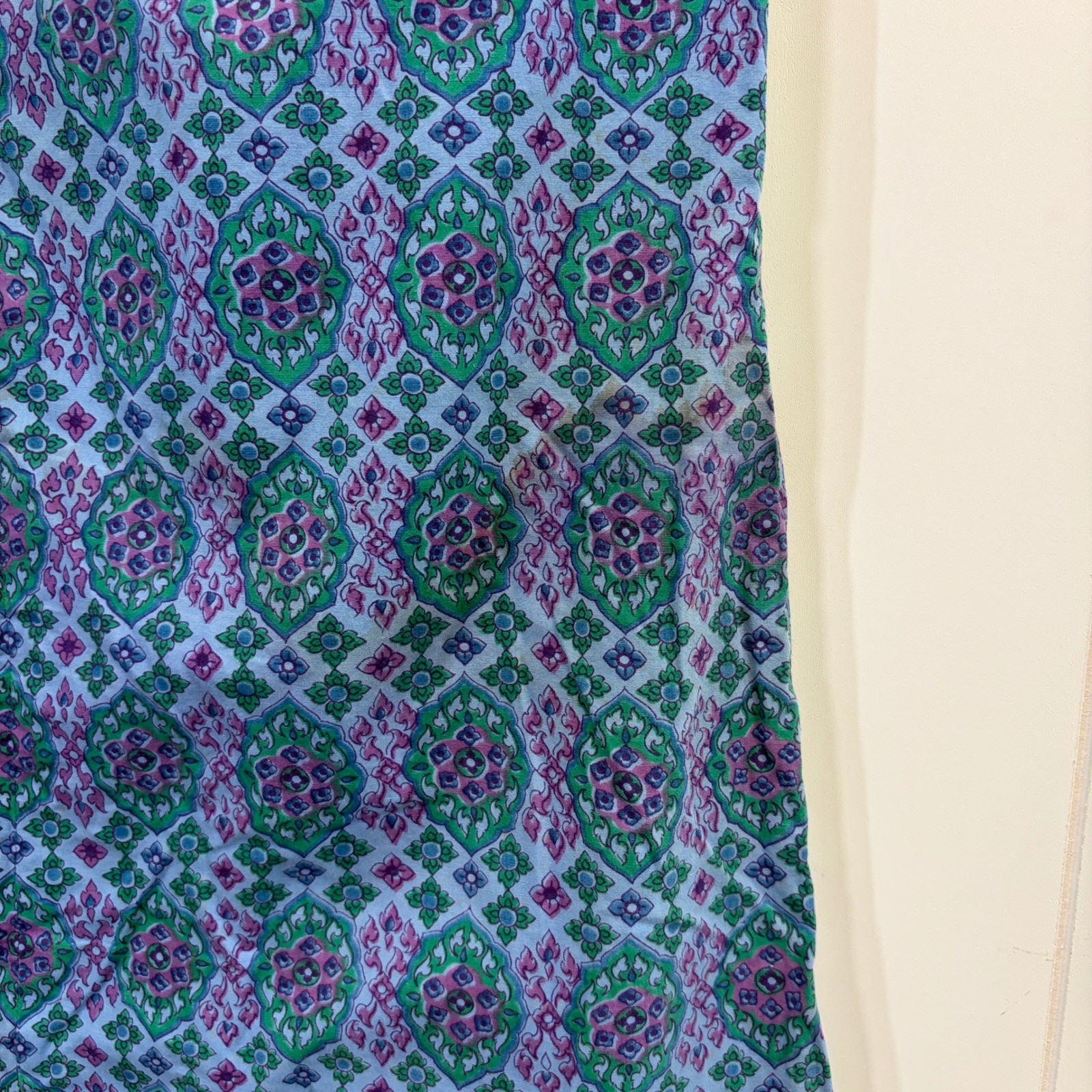 Vintage 60s 70s Cottage Shift House Dress Women Size 12 Boho Hippie Psychedelic
