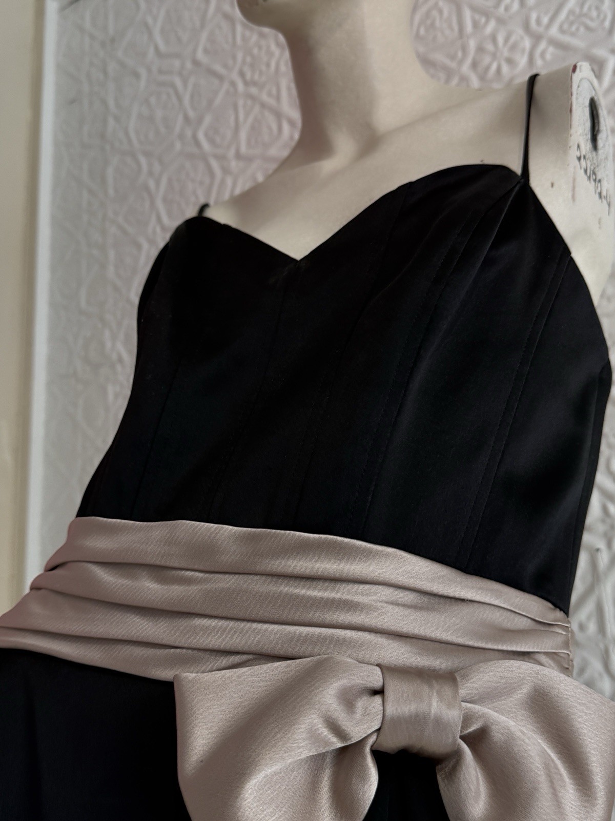 Vintage ABS Black Gown-Corset-Spaghetti strap-party dress NWT-1990s formal prom