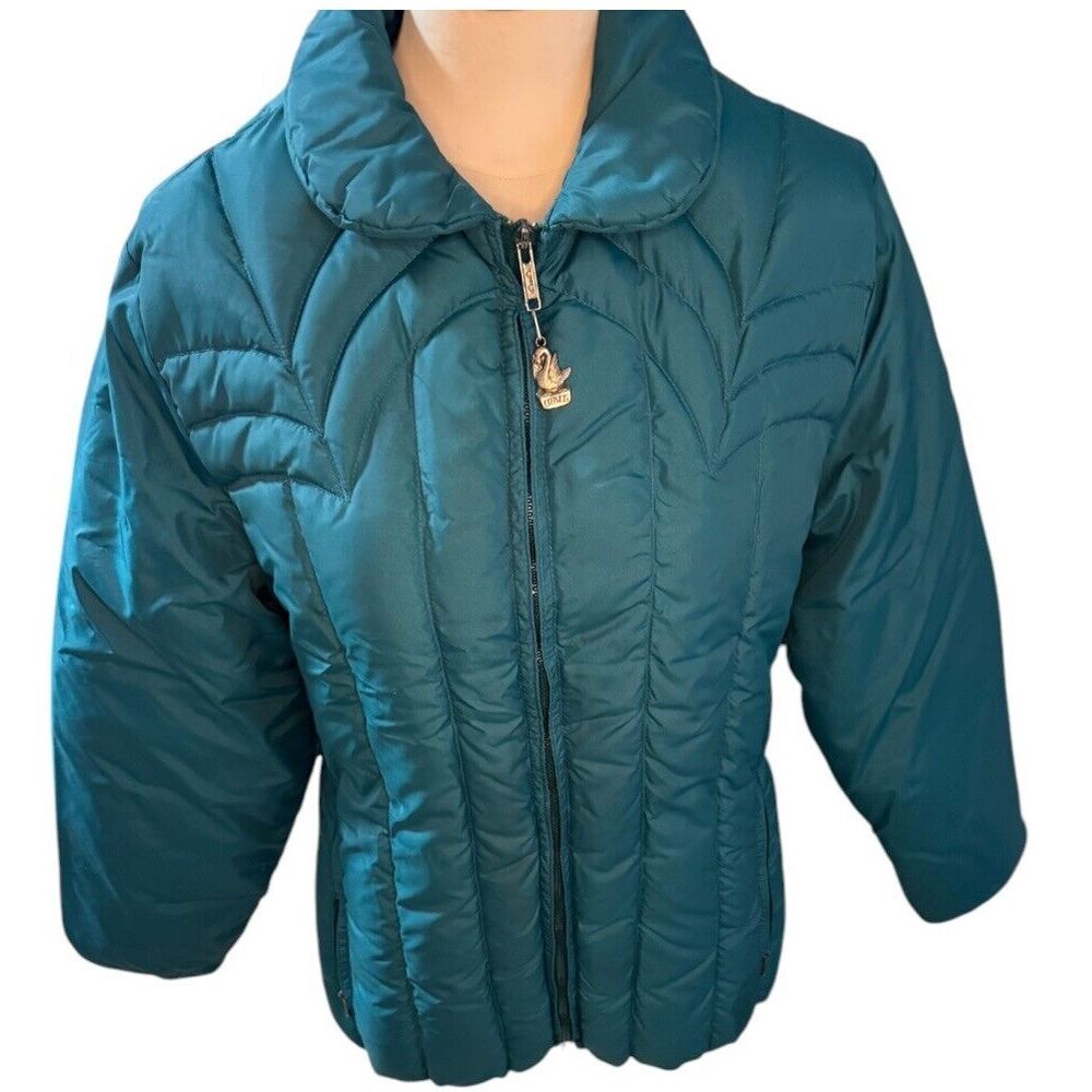 Vintage Comfy Down Puffer Jacket Teal Women’s Sz 14 Fits Like Size 8 Made USA