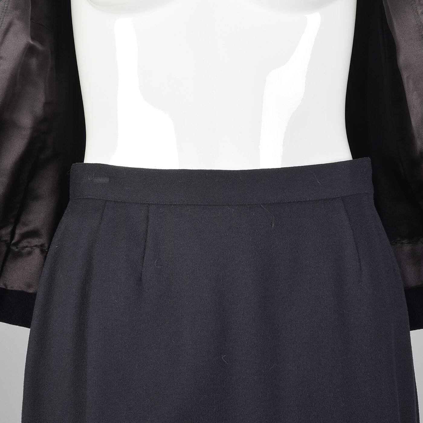 S 1960s Gray Wool Skirt Suit Green Velvet Trim German Austrian Traditional Style