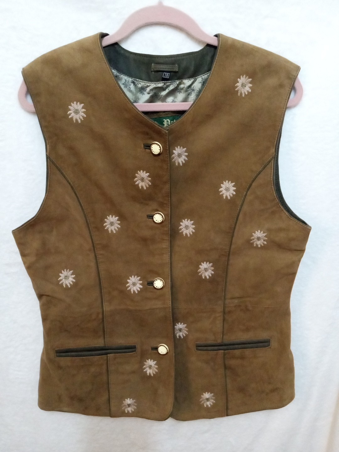 Vintage Austrian Genuine Leather Suede Vest St. Pete Trachten Women’s 38 Medium