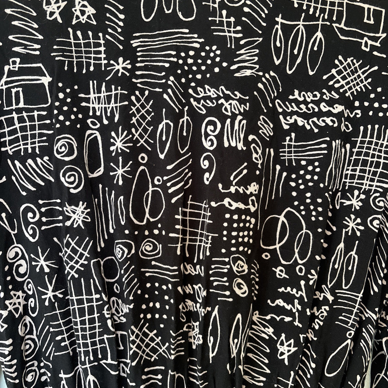 90s Squiggle Button Down Dress Petites By Willi Size 14 100% Rayon