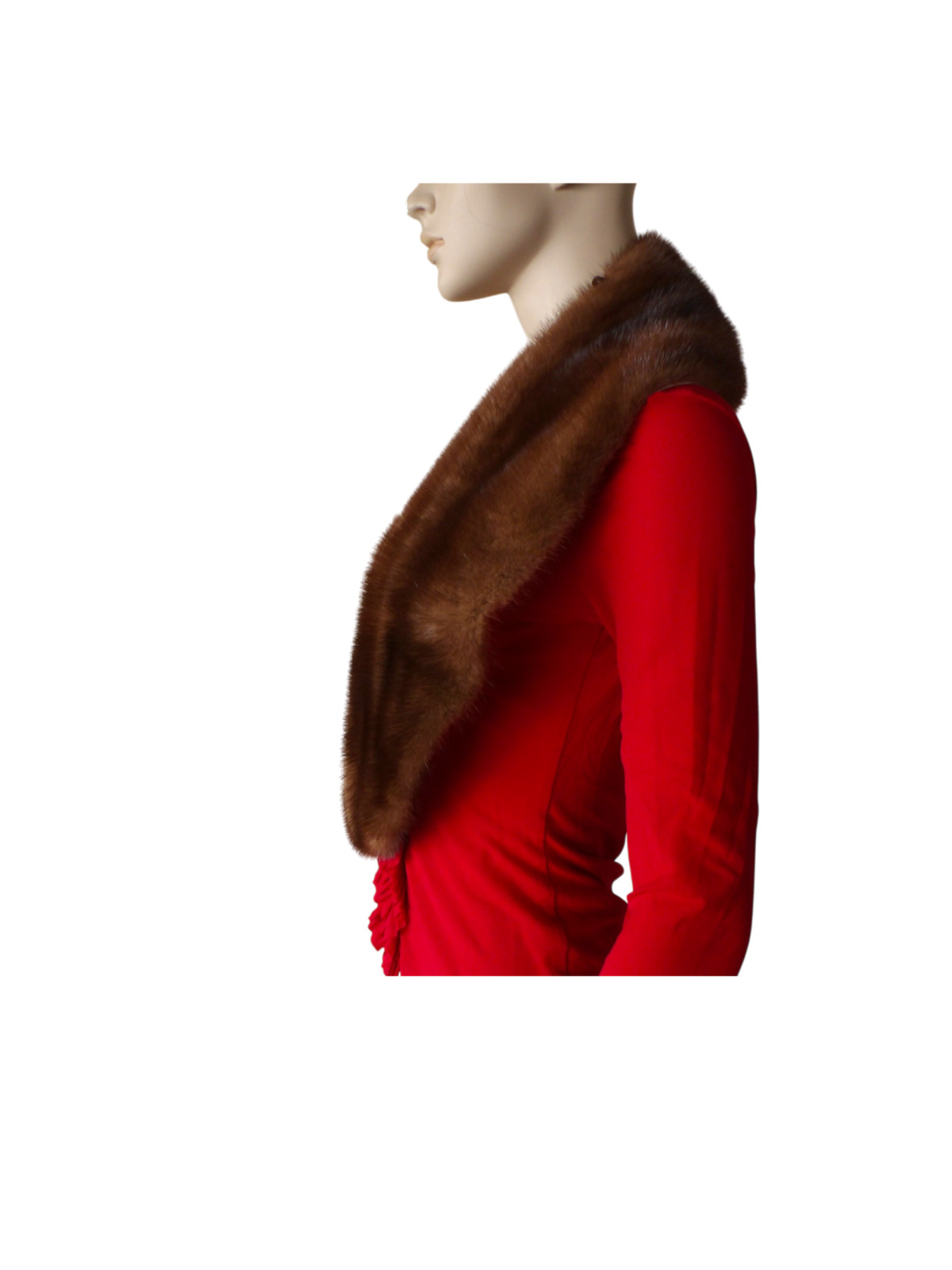 Vintage Large Mink Fur Shawl Collar Caplet 48″x6″ in Neiman Marcus Quiet Luxury