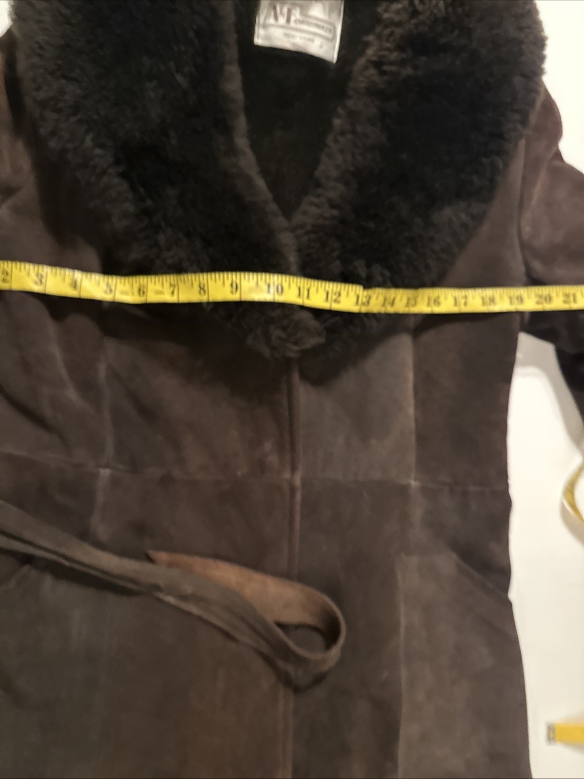 Vintage A&F Originals Abercrombie Fitch Long Suede Coat Dark Brown Penny Lane