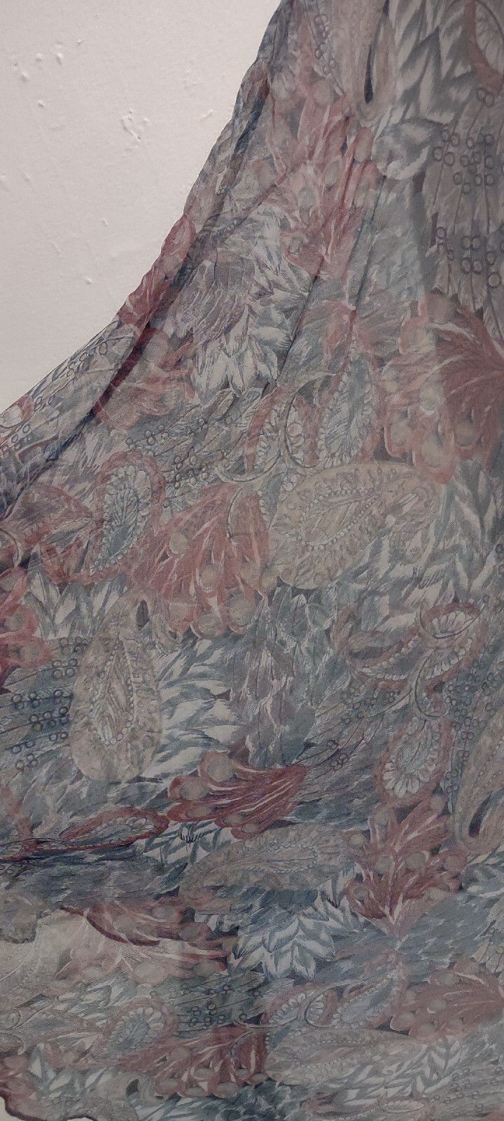 Vintage 70’s Hippy disco sheer silk floral chiffon off the shoulder dress XS