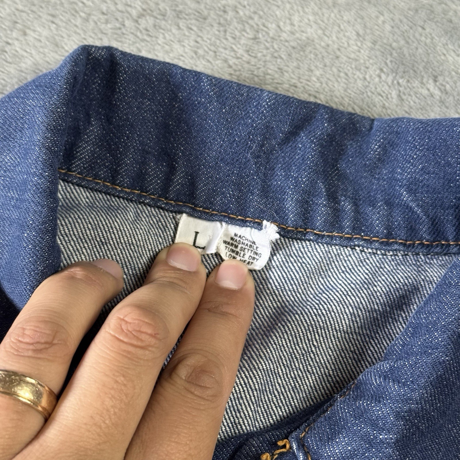 VTG 70s Levi’s for Gals Denim Jacket White Tab Two Pocket Size L Western Trim