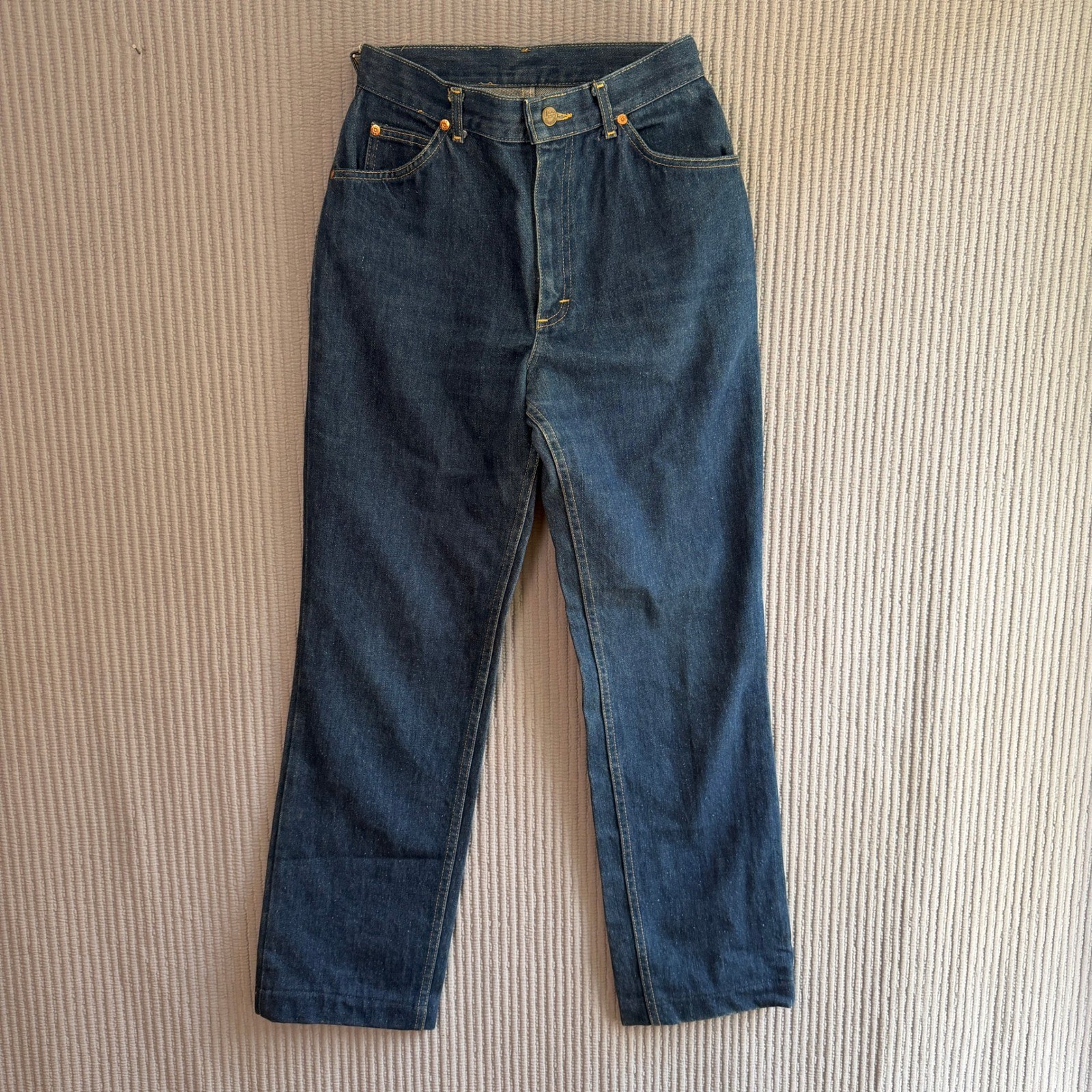 Lee Riders Vintage 1970s High Waist Dark Wash Jeans 25″ Waist Petite USA Made
