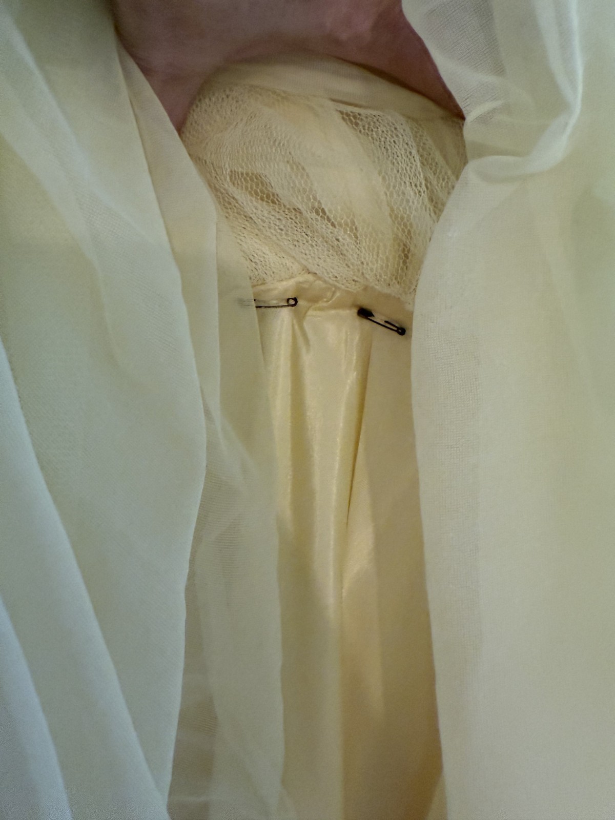 Vintage Tea Length 1958 Formal Prom Dress in Yellow XS