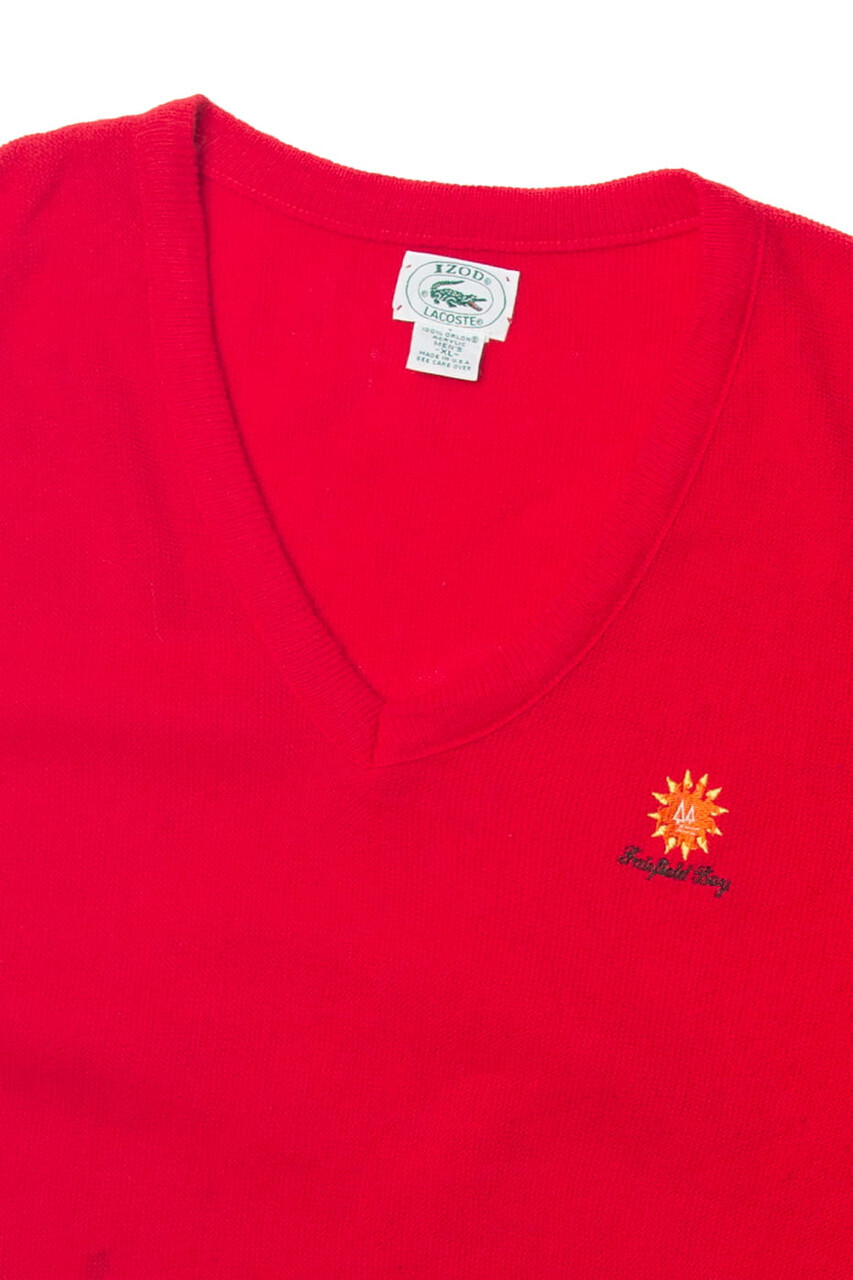 Vintage Izod Lacoste „Fairfield Bay” Red Sweater