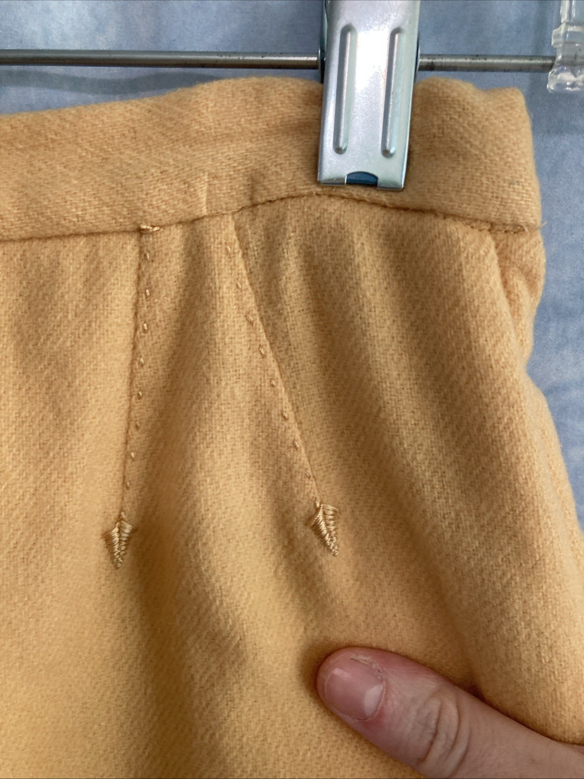 Vtg 50s 60s Lofties Wool Pencil Skirt 8 XXS Juniors 23” Waist Union Made Yellow