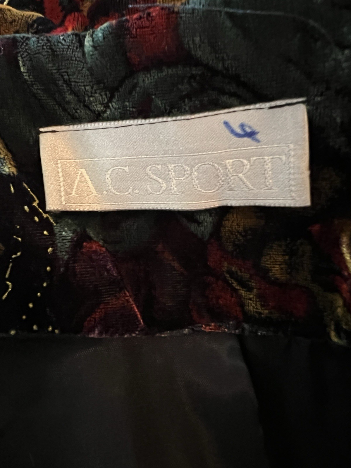 Vintage 80’s AC Sport Women Artsy Bold Velvet Padded Shoulder Swing Coat 16