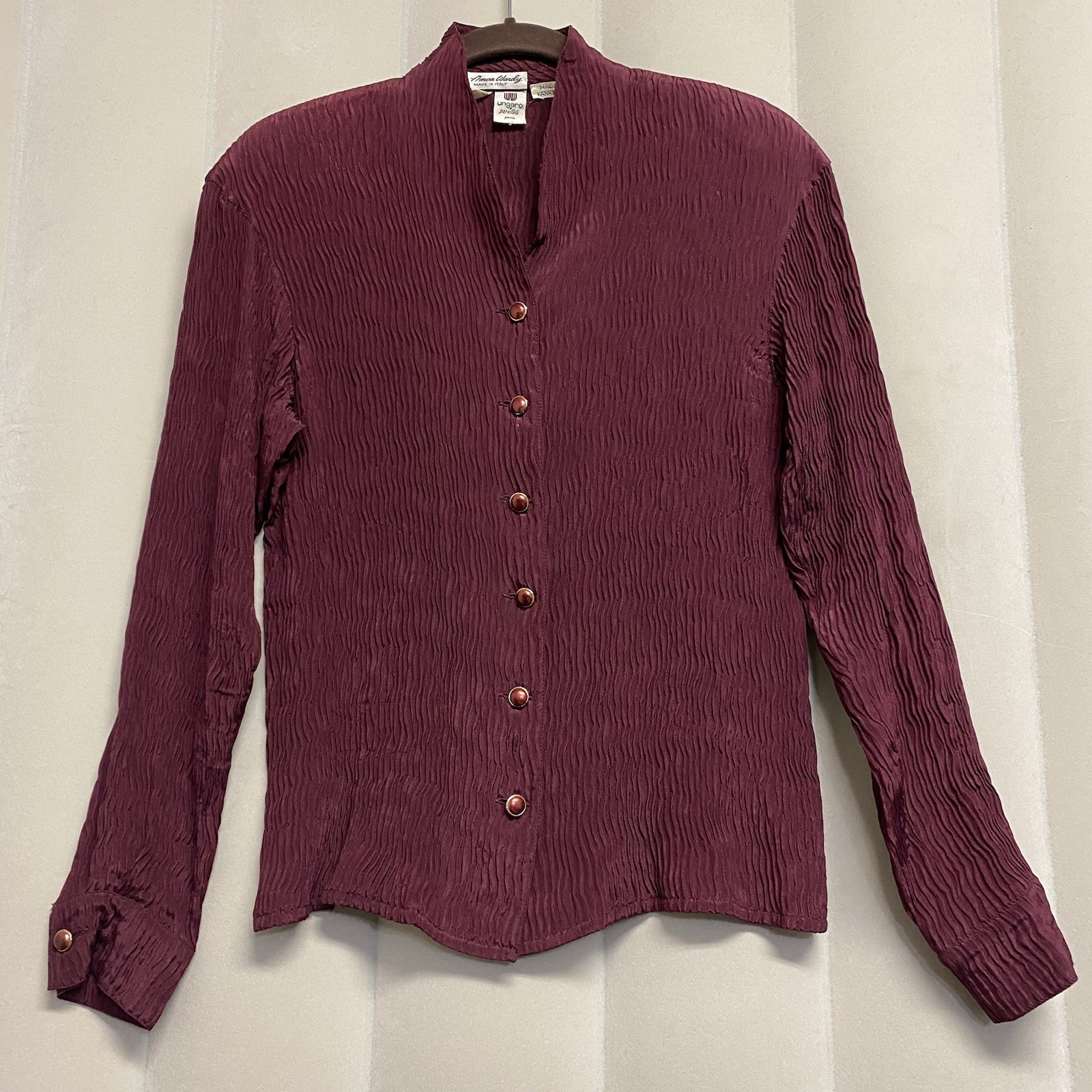 Vintage Amen Wardy Emanuel Ungaro Parallele Women’s Top Crinkle Designer Luxury