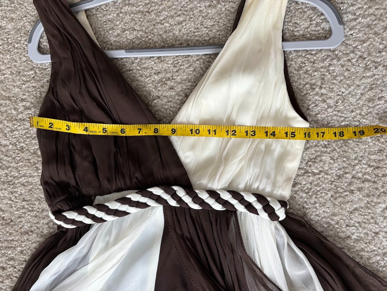 vtg 1960’S-70’S Chiffon Plisse Grecian style Handkerchief dress XS
