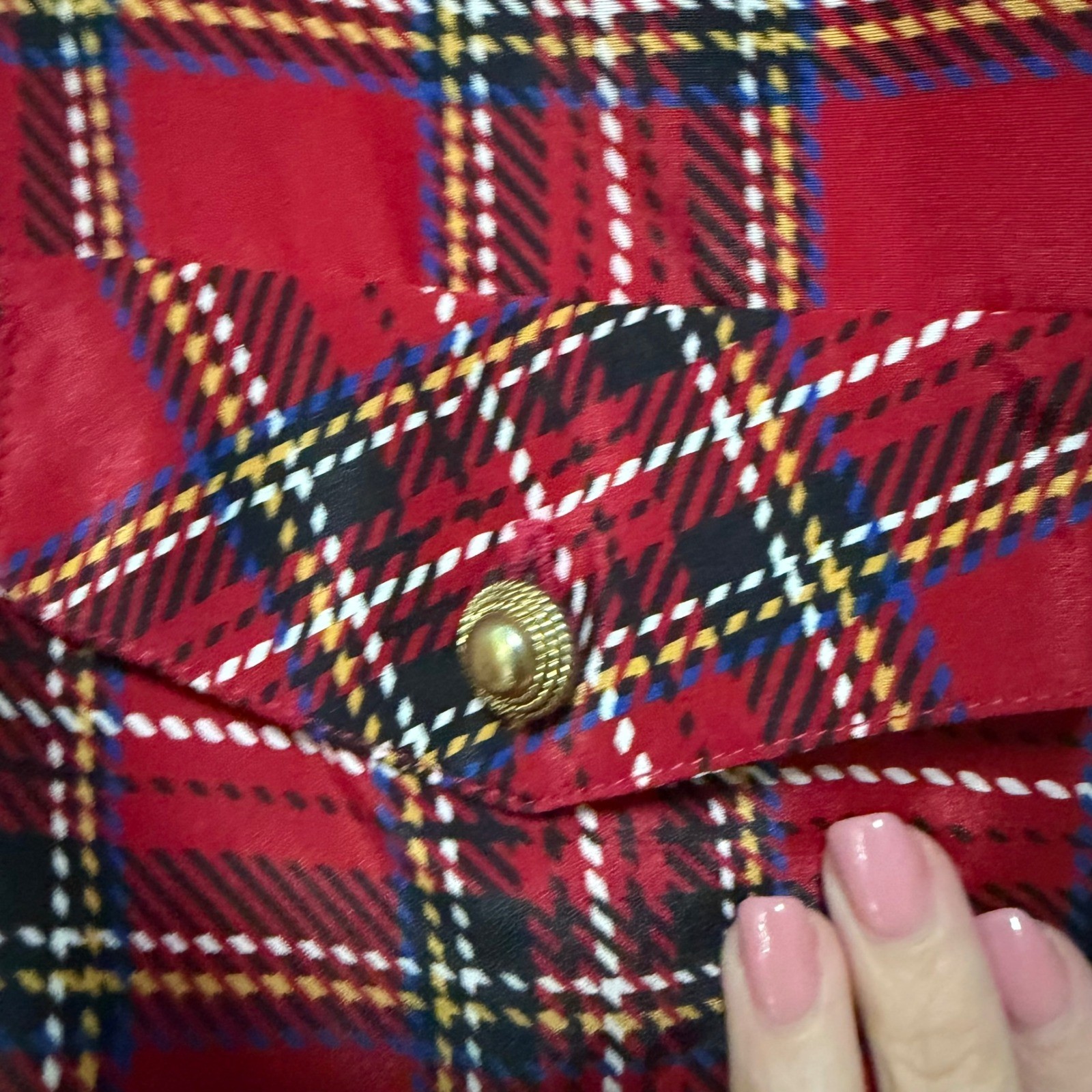 Leslie Fay Vintage Red Plaid Midi Secretary Dress Belted Pleated 18WP Petite