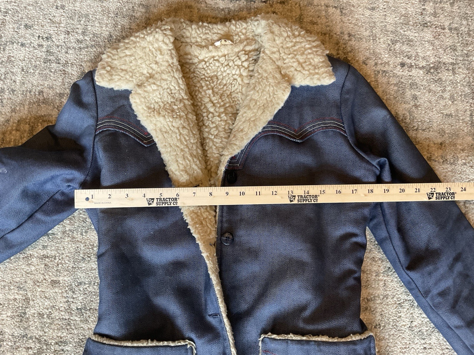 Prior Westerns Denver Womens Vintage Denim And Sheering 1960-1970? Chore Coat