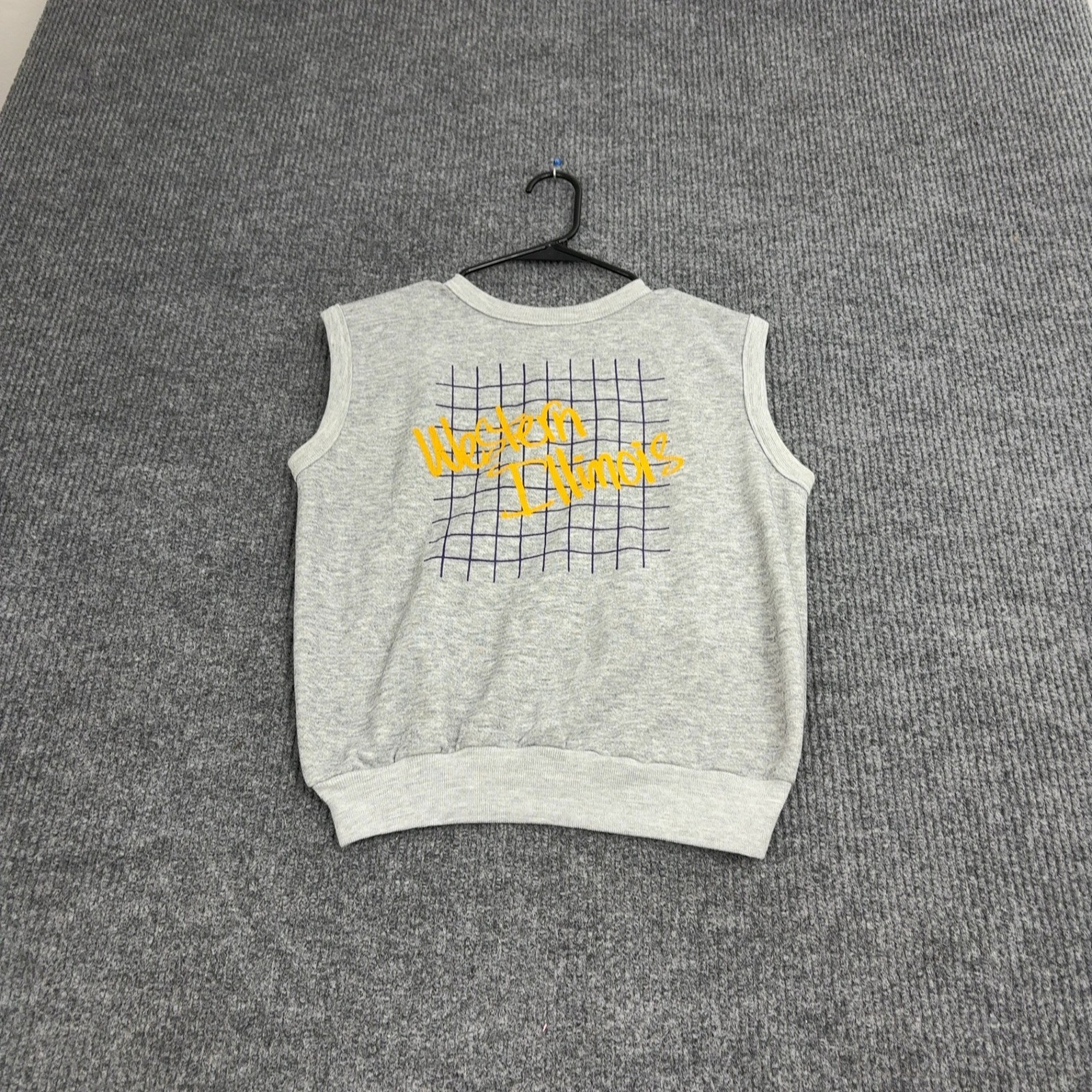 Vintage Western Illinois Velva Sheen Vest Women M Gray Acrylic Poly Cotton Retro