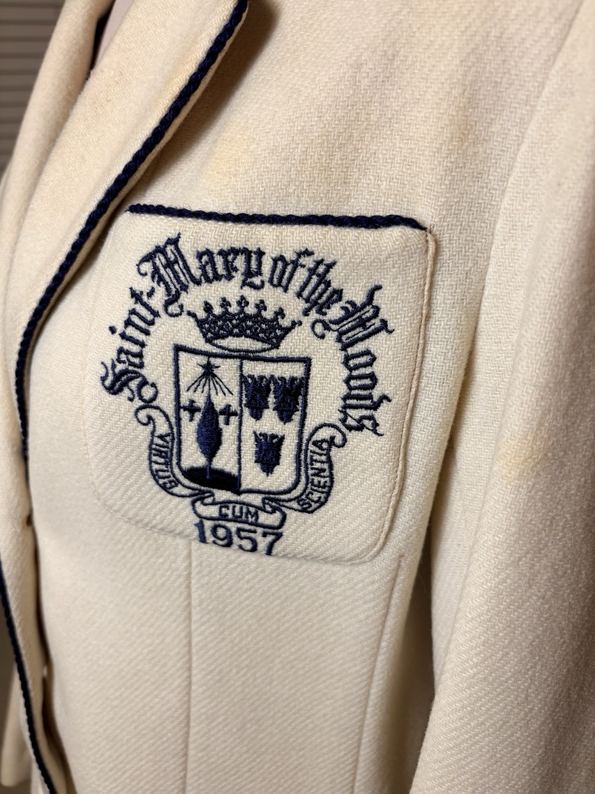 1957 Saint Mary Of The Woods Wool Jacket School Blazer Rare Vintage As Is