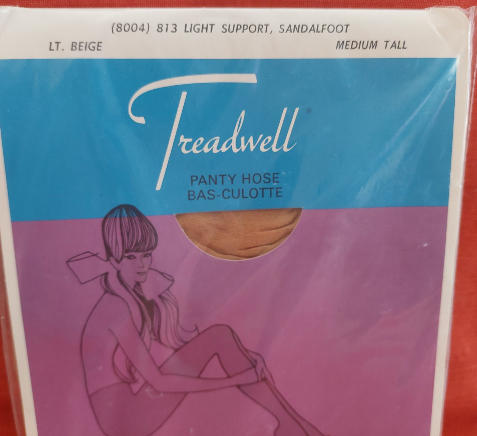 Vintage Pantyhose Treadwell Light Support Color Light Beige Size Med-Tall BHAN01