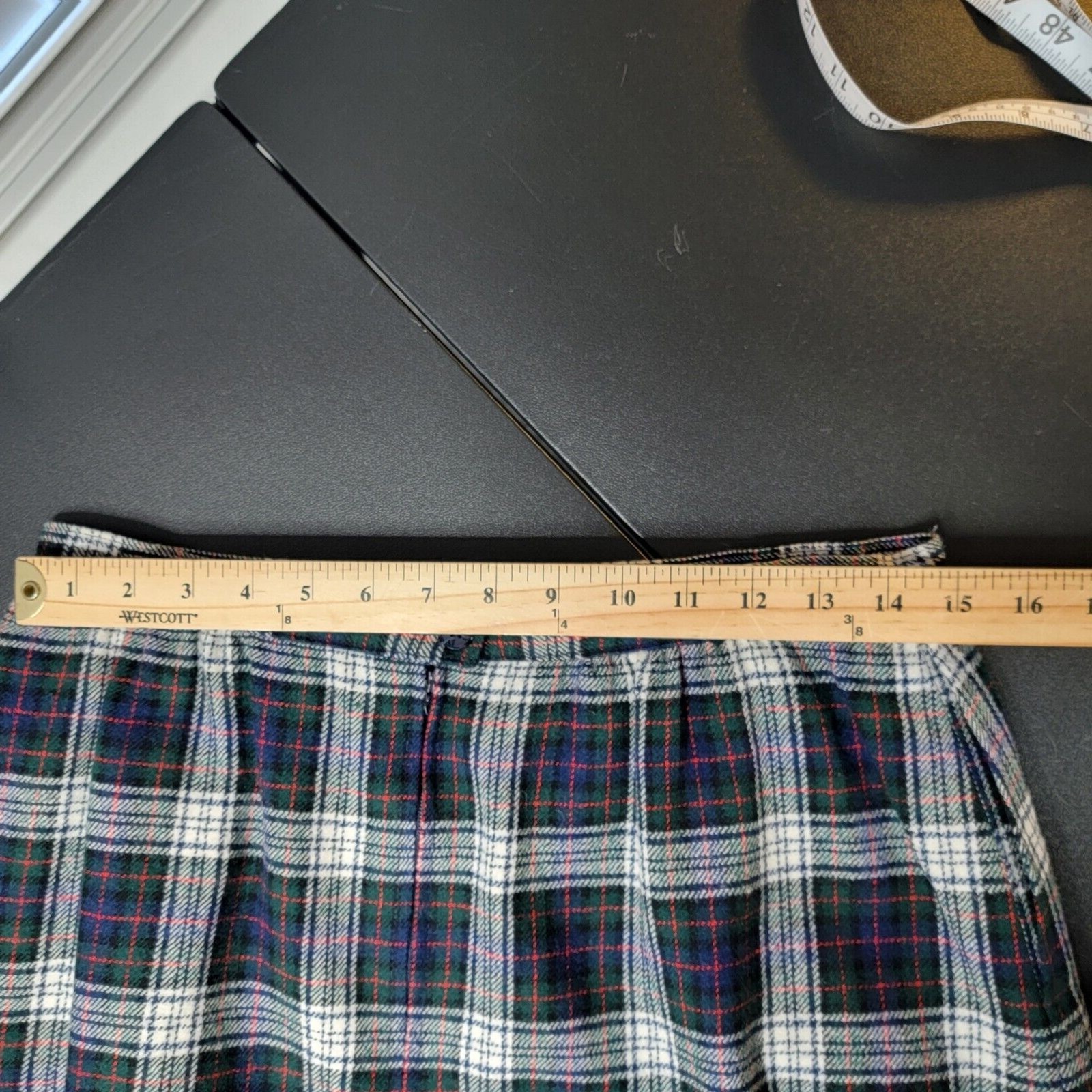 Vintage Pendleton Tartan Plaid Wool Skirt USA sz 16 (med/lg) Vtg Lined A-Line