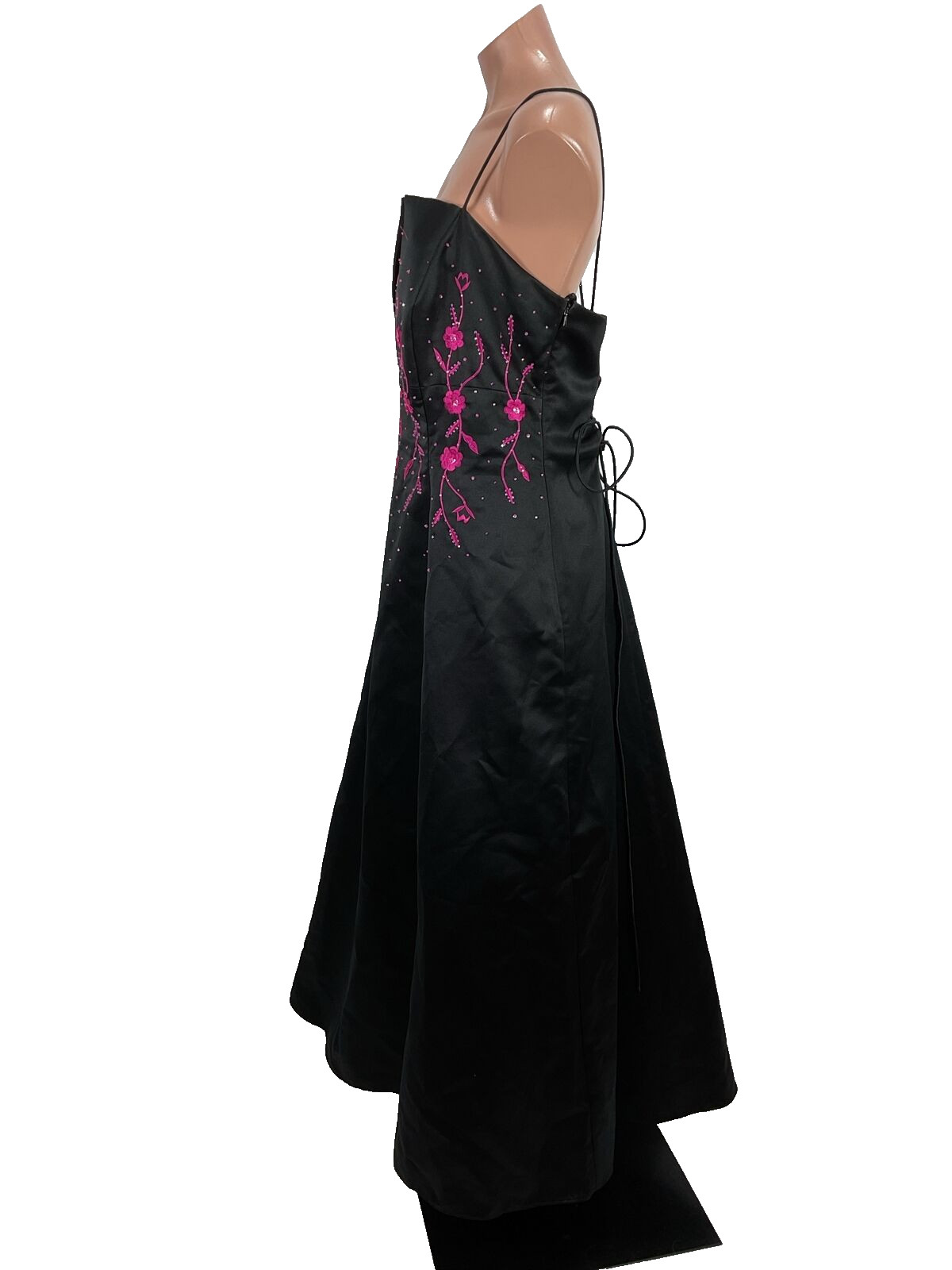 Vintage Y2K Niki Livas Formal Prom Maxi Dress PLUS 20 black pink whimisgoth Goth