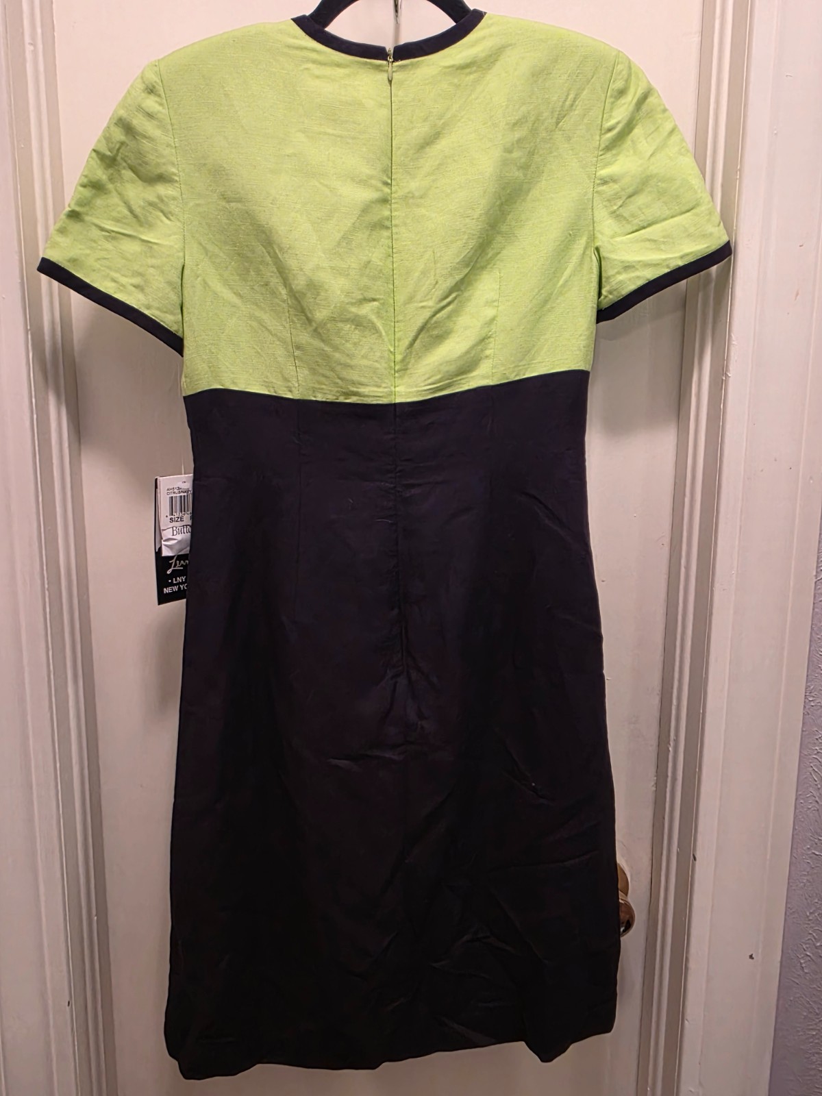 VTG 90s NWT Lennie LNY New York Linen Rayon Colorblock Dress Shoulder Pads P4