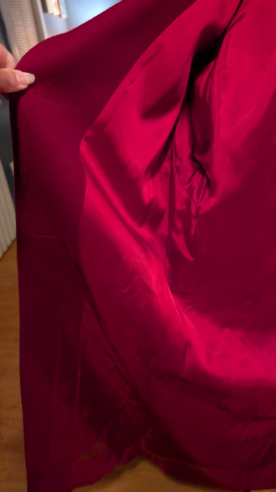 VINTAGE Ashley Scott 100% PURE WOOL Maxi Coat – Made in USA Raspberry Red (12)