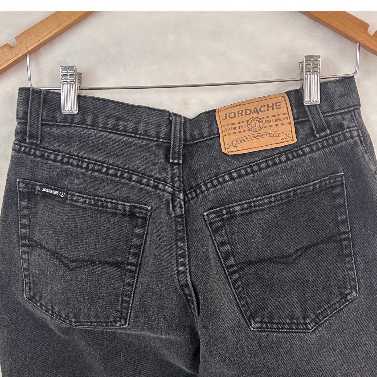 Jordache Vintage High Waisted Straight Leg Jeans Faded Black Size 11/12 *READ